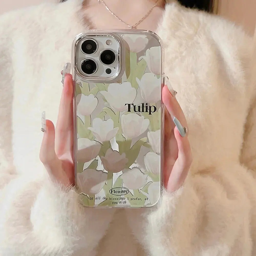 Tulip Mirror Case With Pendant Charm