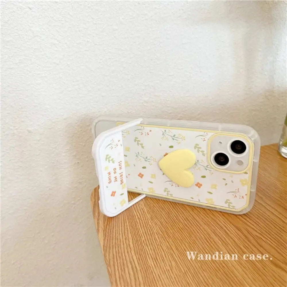 Yellow Heart Phone Stand Case