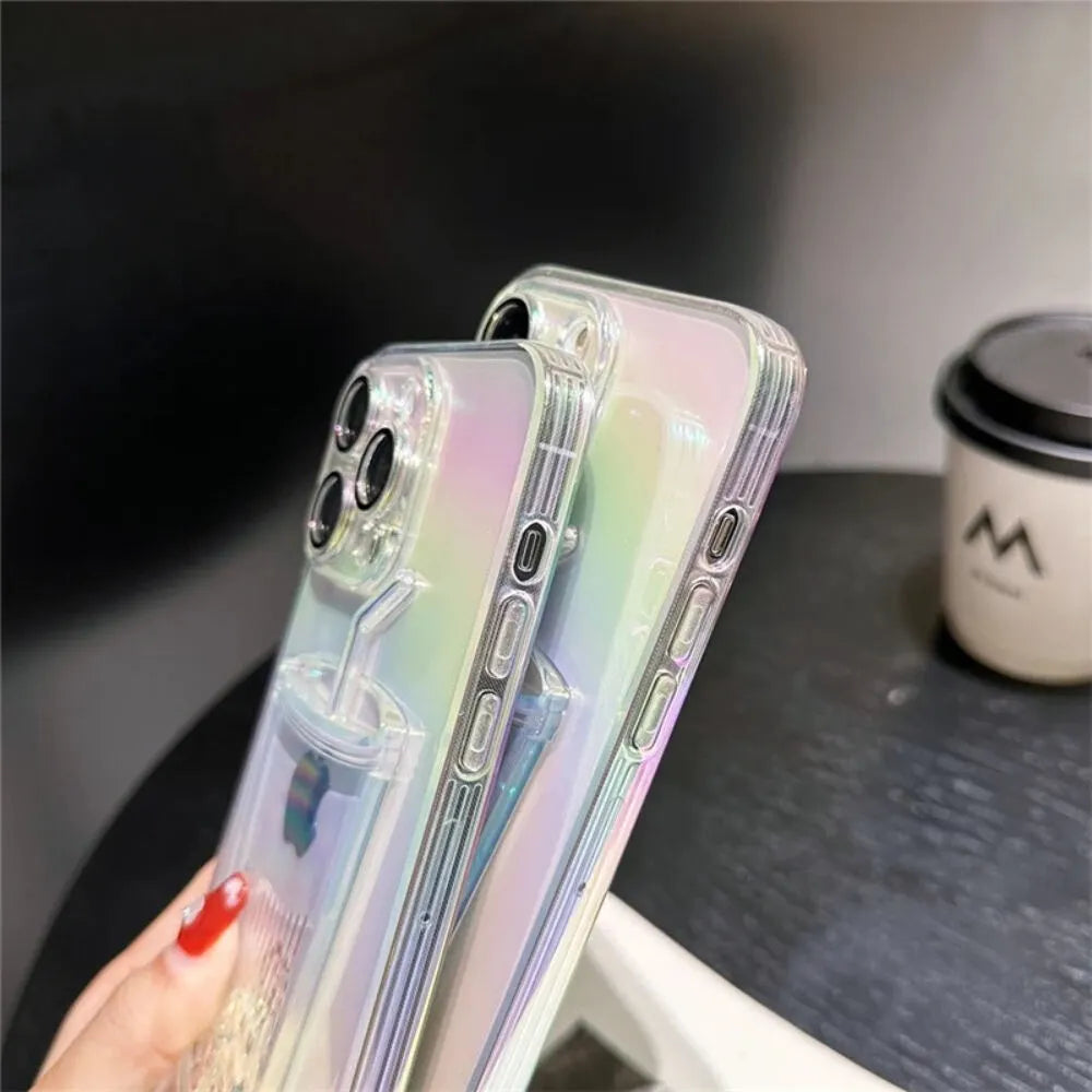 Holographic Glass Sprinkle Diamonds Case
