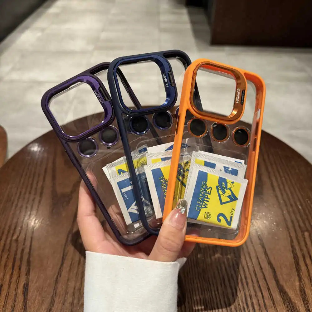 Antishock Metal Chrome Case With Camera Rings