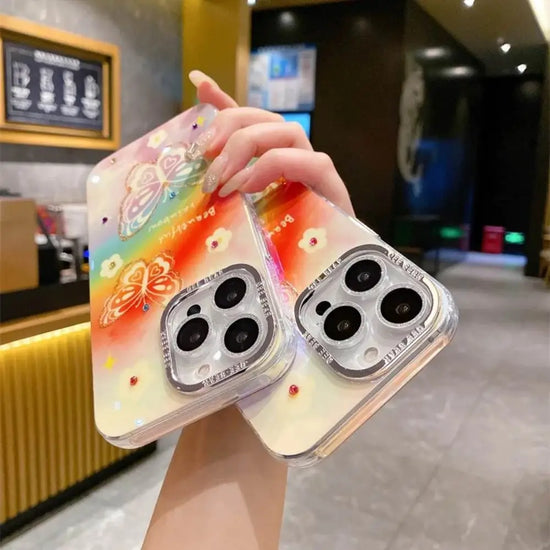Holographic Butterfly Case With Camera Rings