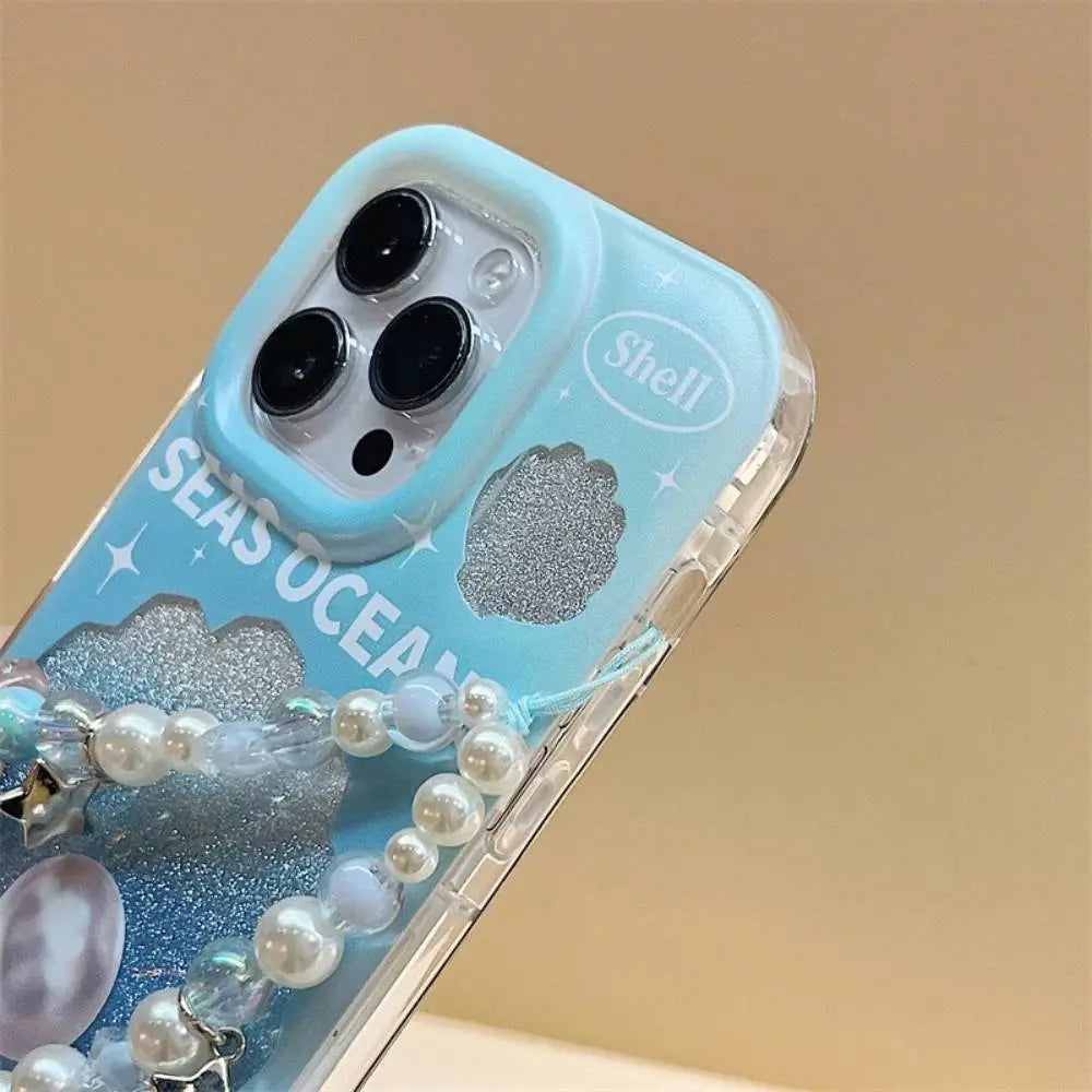 Sea Ocean Shimmer Case With Pendant Charm