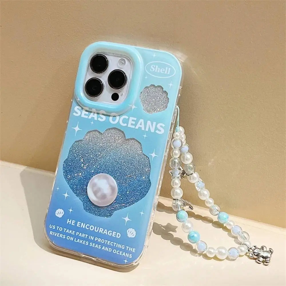 Sea Ocean Shimmer Case With Pendant Charm