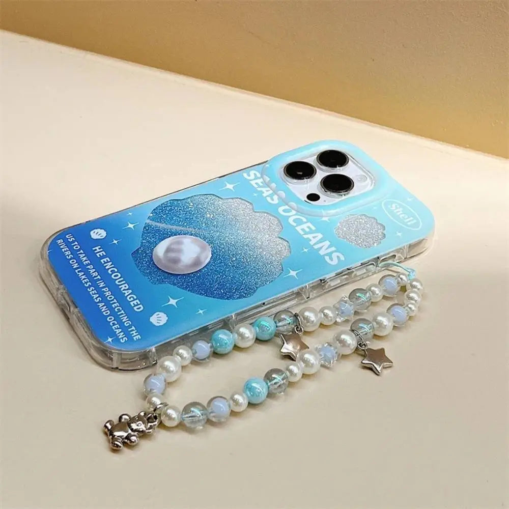Sea Ocean Shimmer Case With Pendant Charm