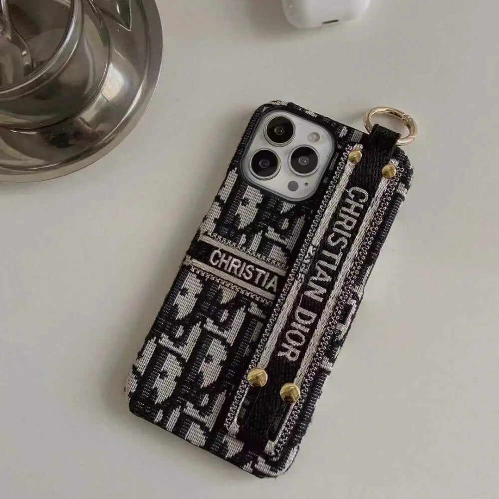 Luxury Brand Leather Cloth Handle Case