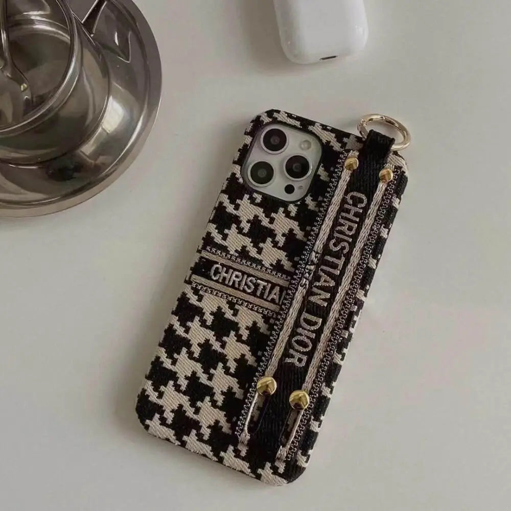 Luxury Brand Leather Cloth Handle Case