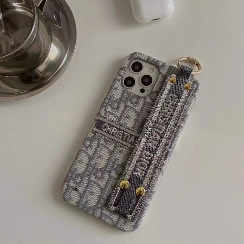 Luxury Brand Leather Cloth Handle Case