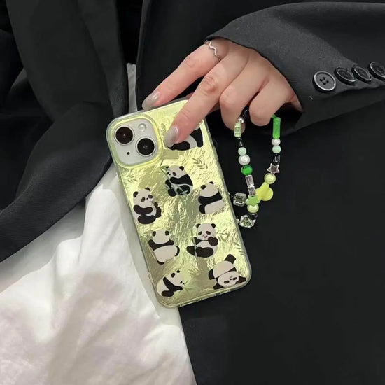 Panda Parade Phone Case With Cute Pendant Charm
