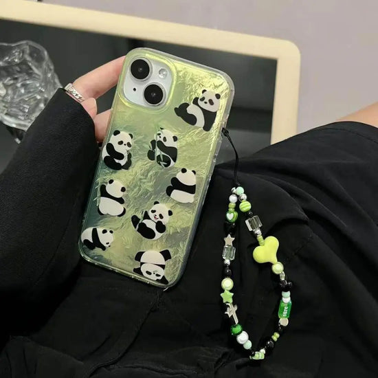 Panda Parade Phone Case With Cute Pendant Charm