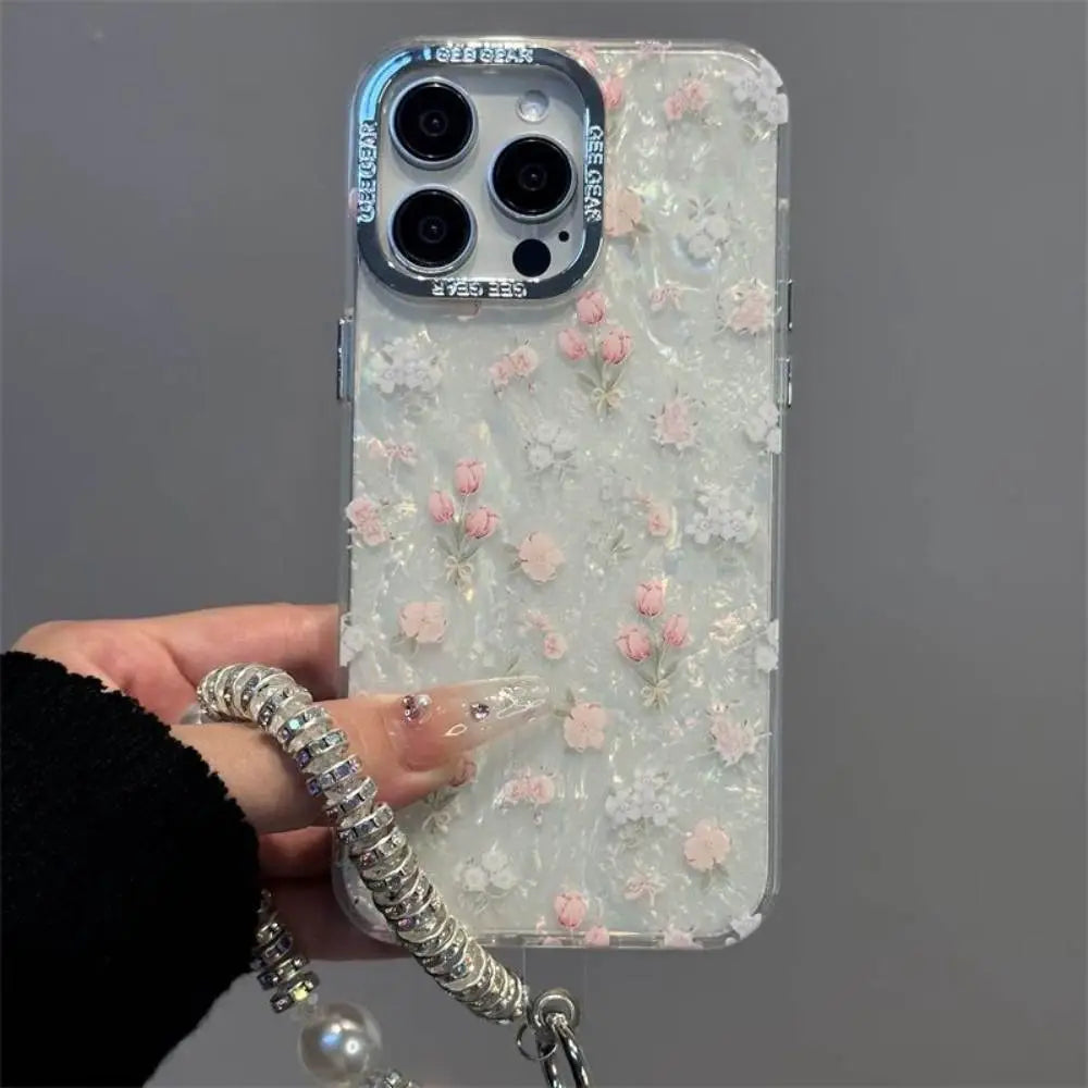 Floral Elegance Case with Pendant Charm
