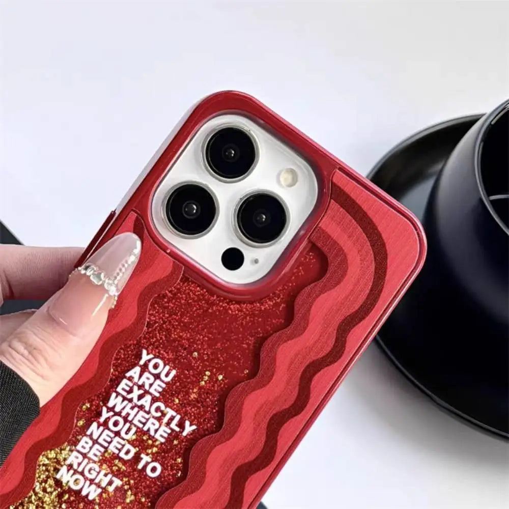 Red Radiance Liquid Glitter Case