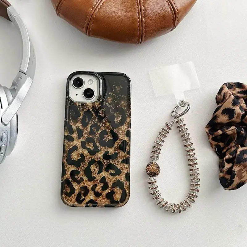 Midnight Gold Leopard Sparkle Case