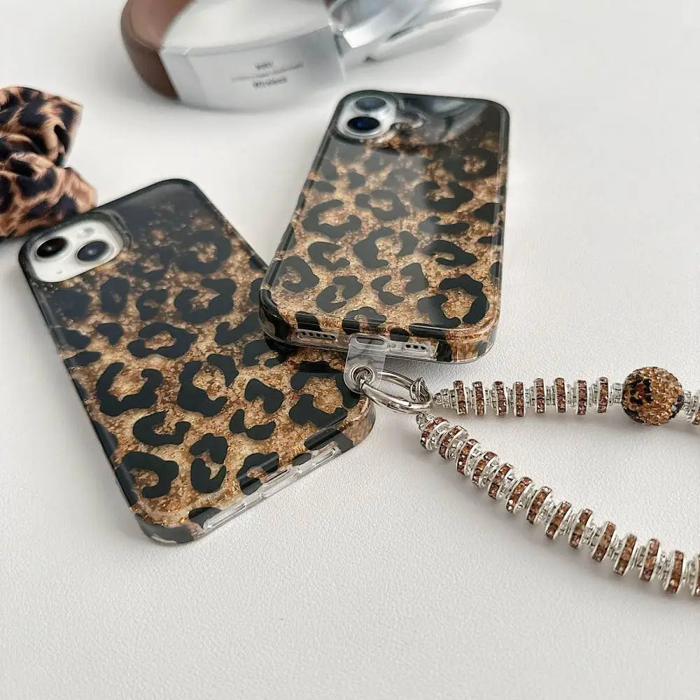 Midnight Gold Leopard Sparkle Case