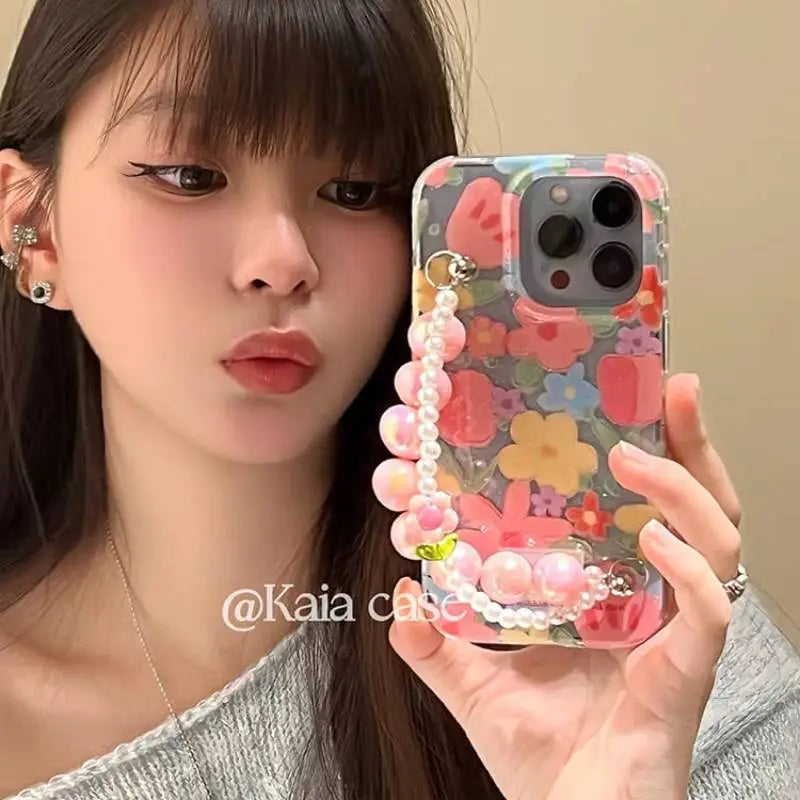 iPhone Spring Blossom Case with Handle Charm