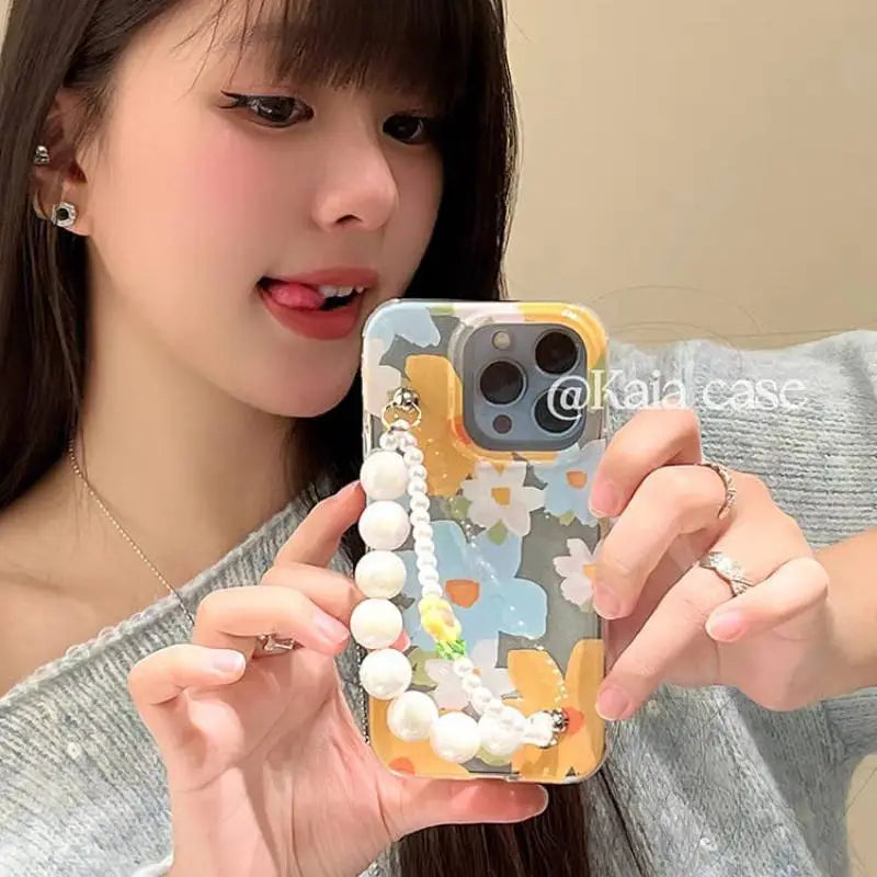 iPhone Spring Blossom Case with Handle Charm