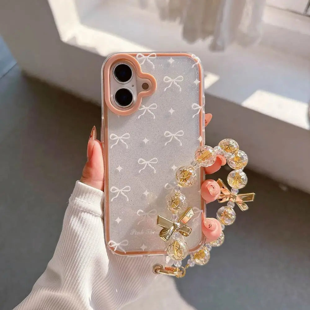Sparkle Crystal Bow iPhone Case with Pendant Charm