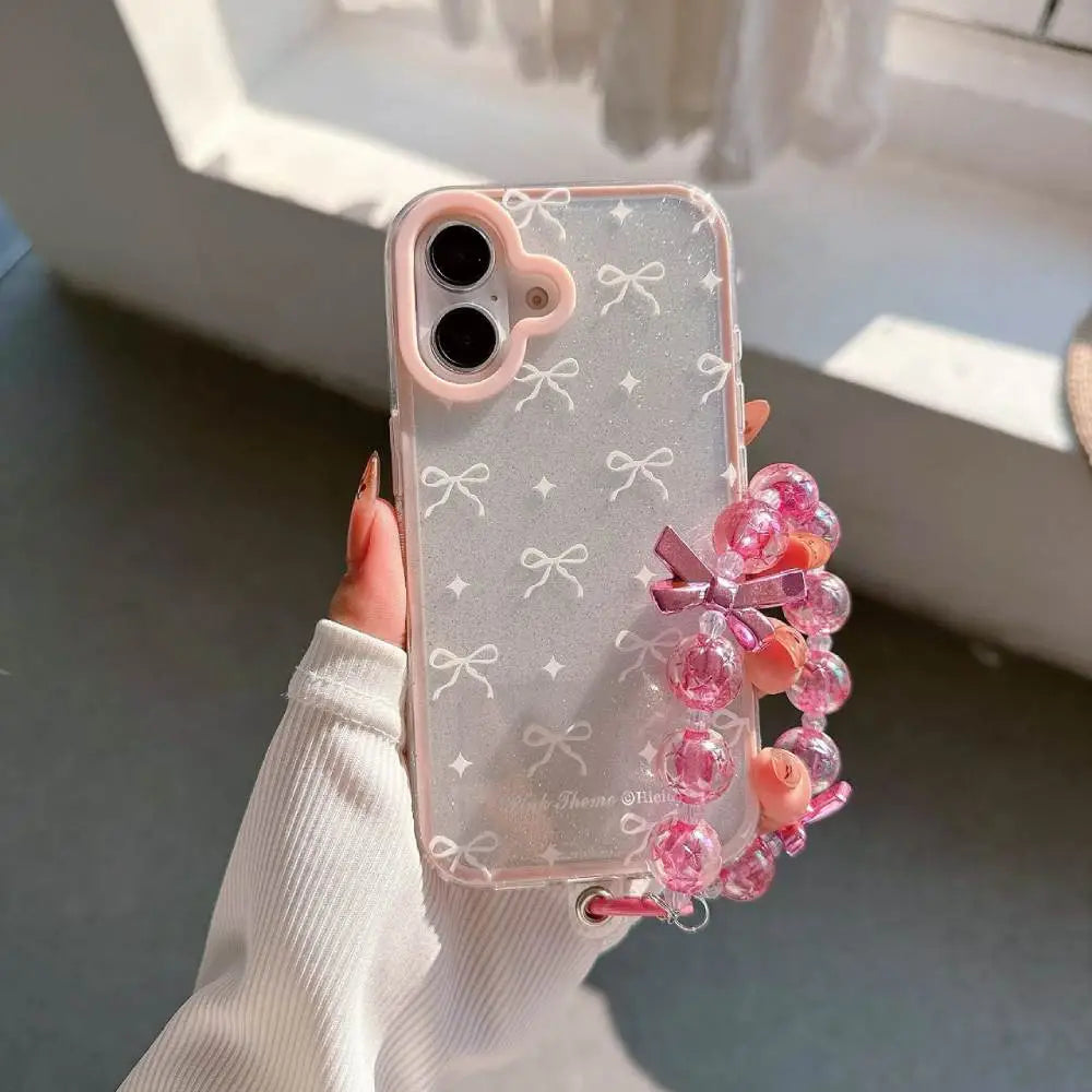 Sparkle Crystal Bow iPhone Case with Pendant Charm
