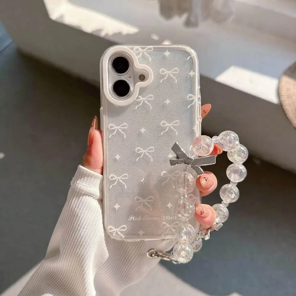 Sparkle Crystal Bow iPhone Case with Pendant Charm