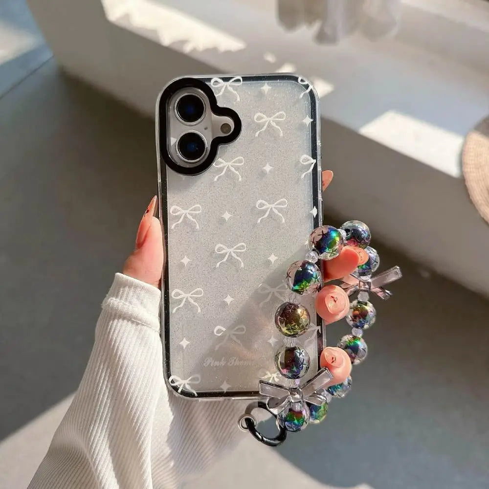 Sparkle Crystal Bow iPhone Case with Pendant Charm