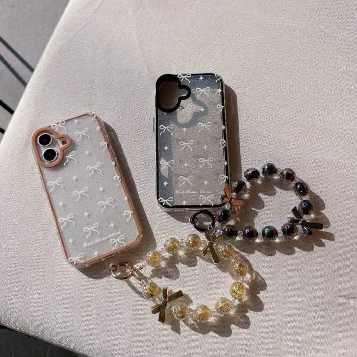 Sparkle Crystal Bow iPhone Case with Pendant Charm