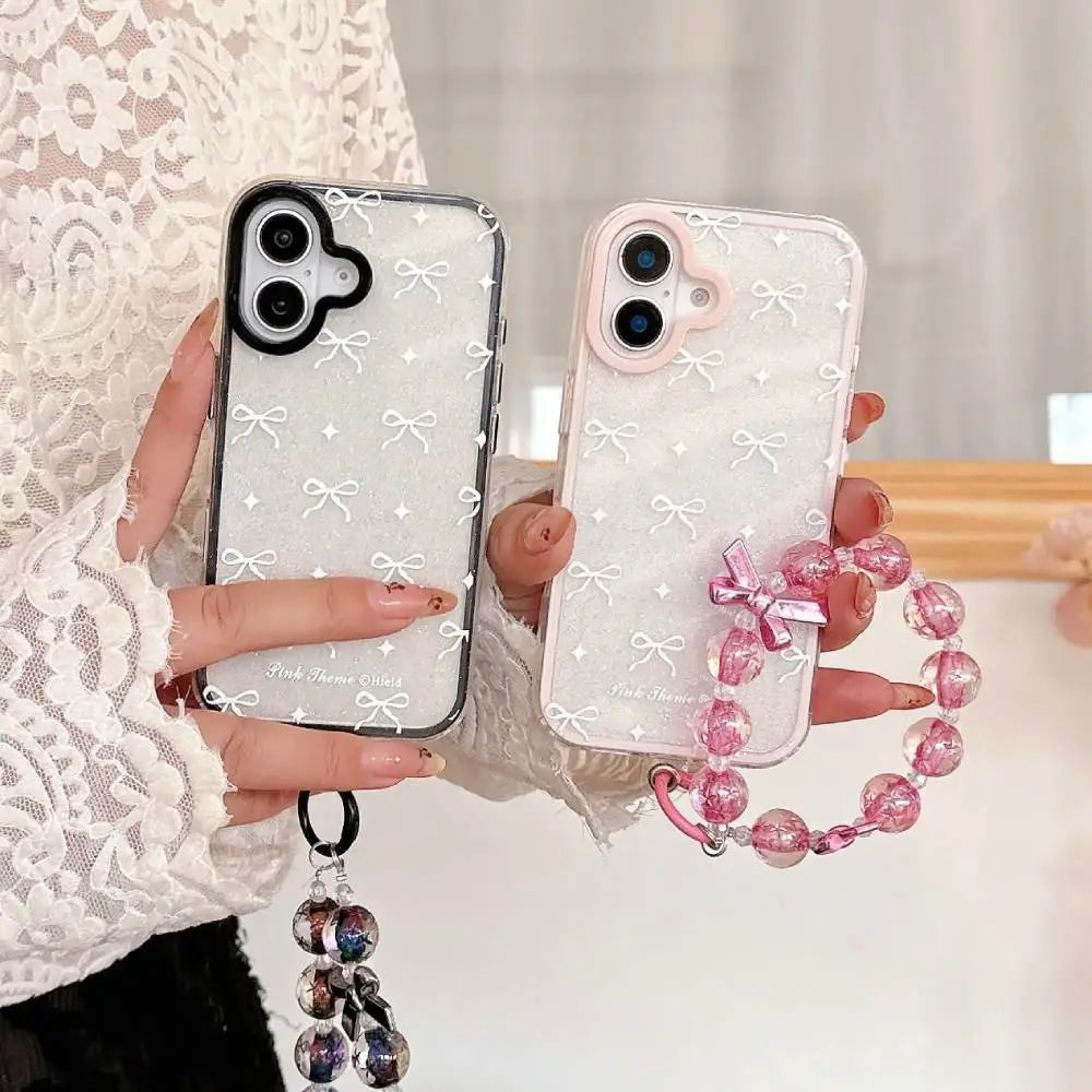 Sparkle Crystal Bow iPhone Case with Pendant Charm