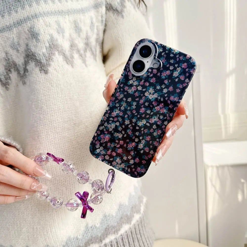 Midnight Meadow Blossom Flower with Pendant Charm Case