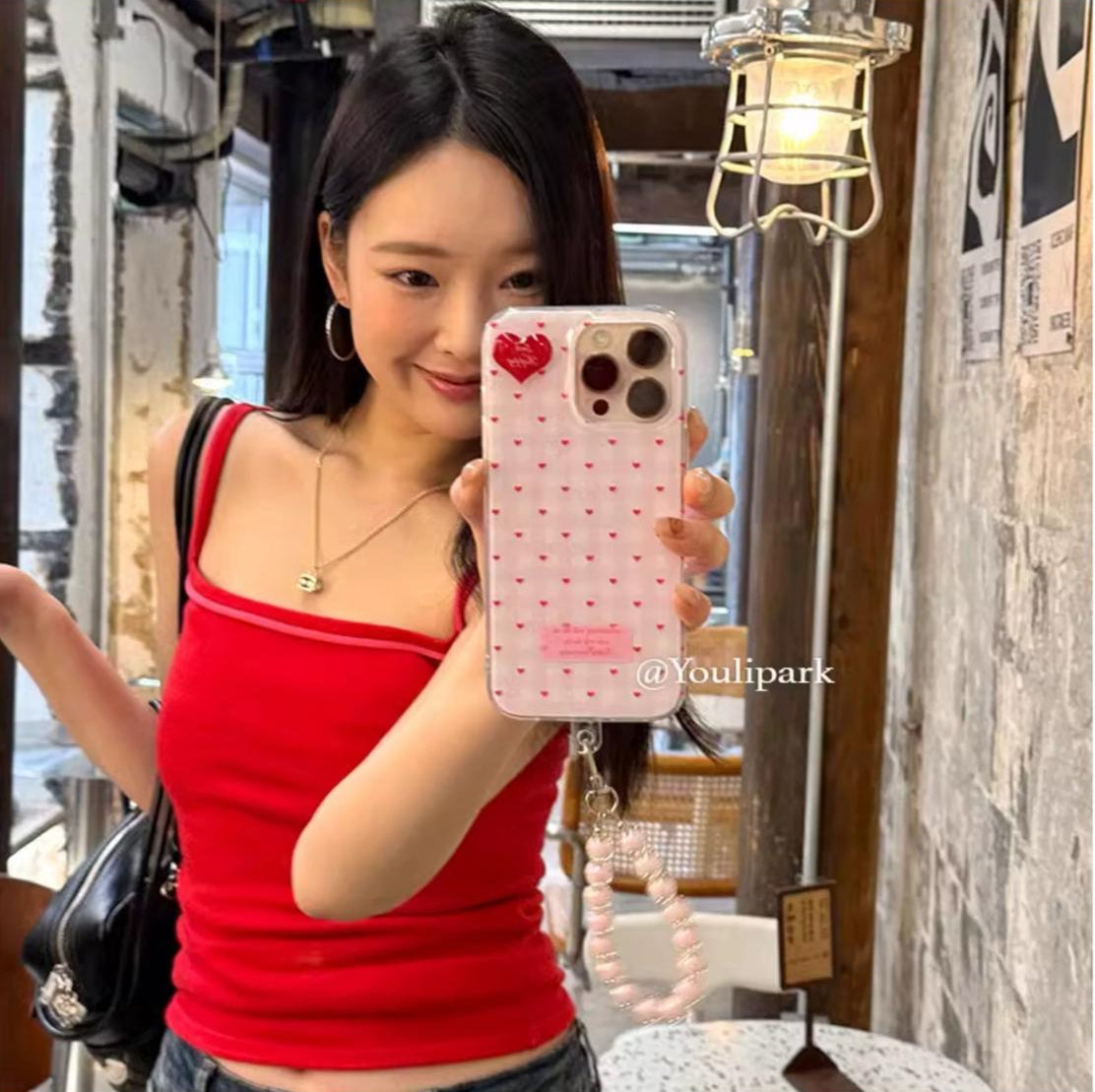 Sweetheart Dot Grip Case – Pearl Charm Edition