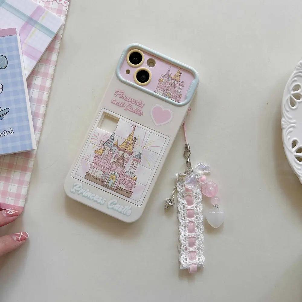 Playing Puzzle Castle Case With Pendant Charm