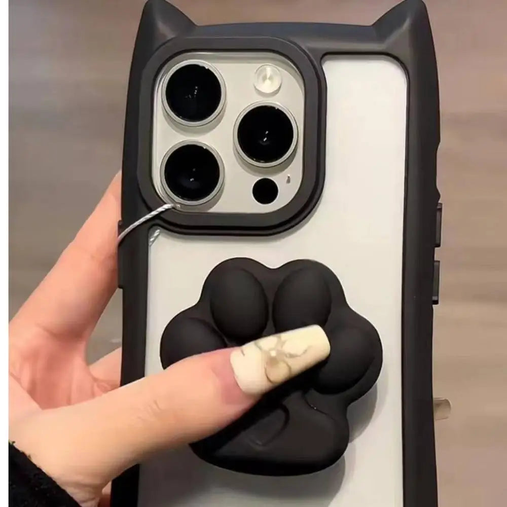 Cat Ear Case With Bow Pop Socket