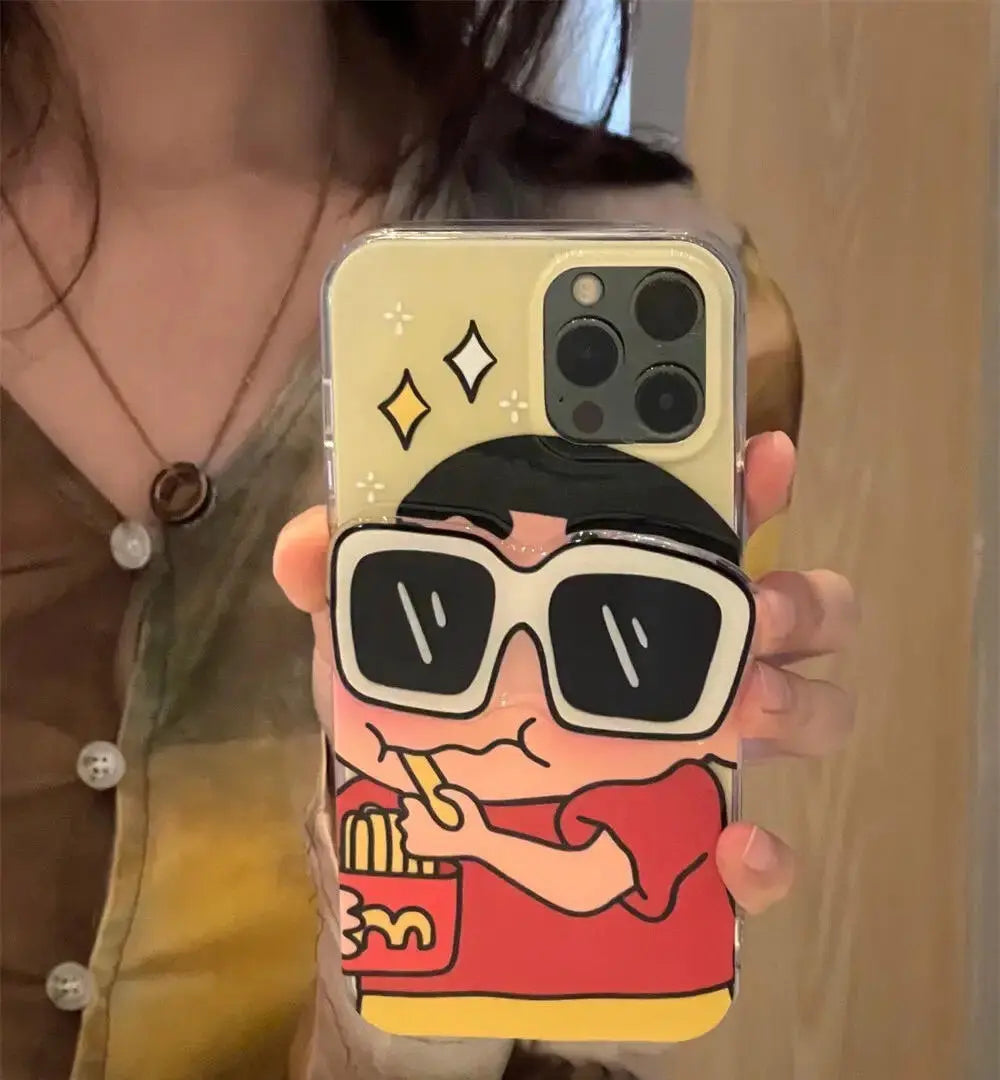 Red Shinchan Case With Phone Holder