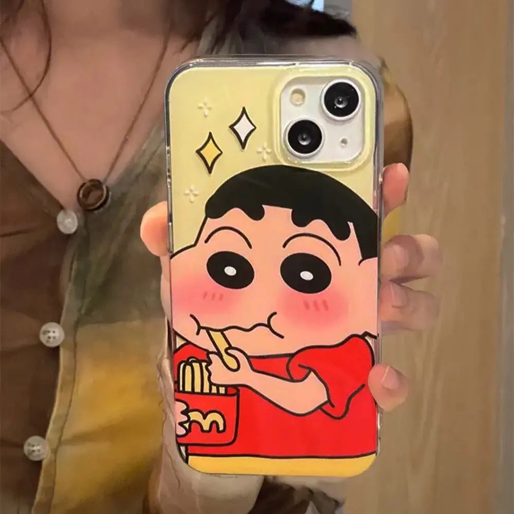 Red Shinchan Case With Phone Holder
