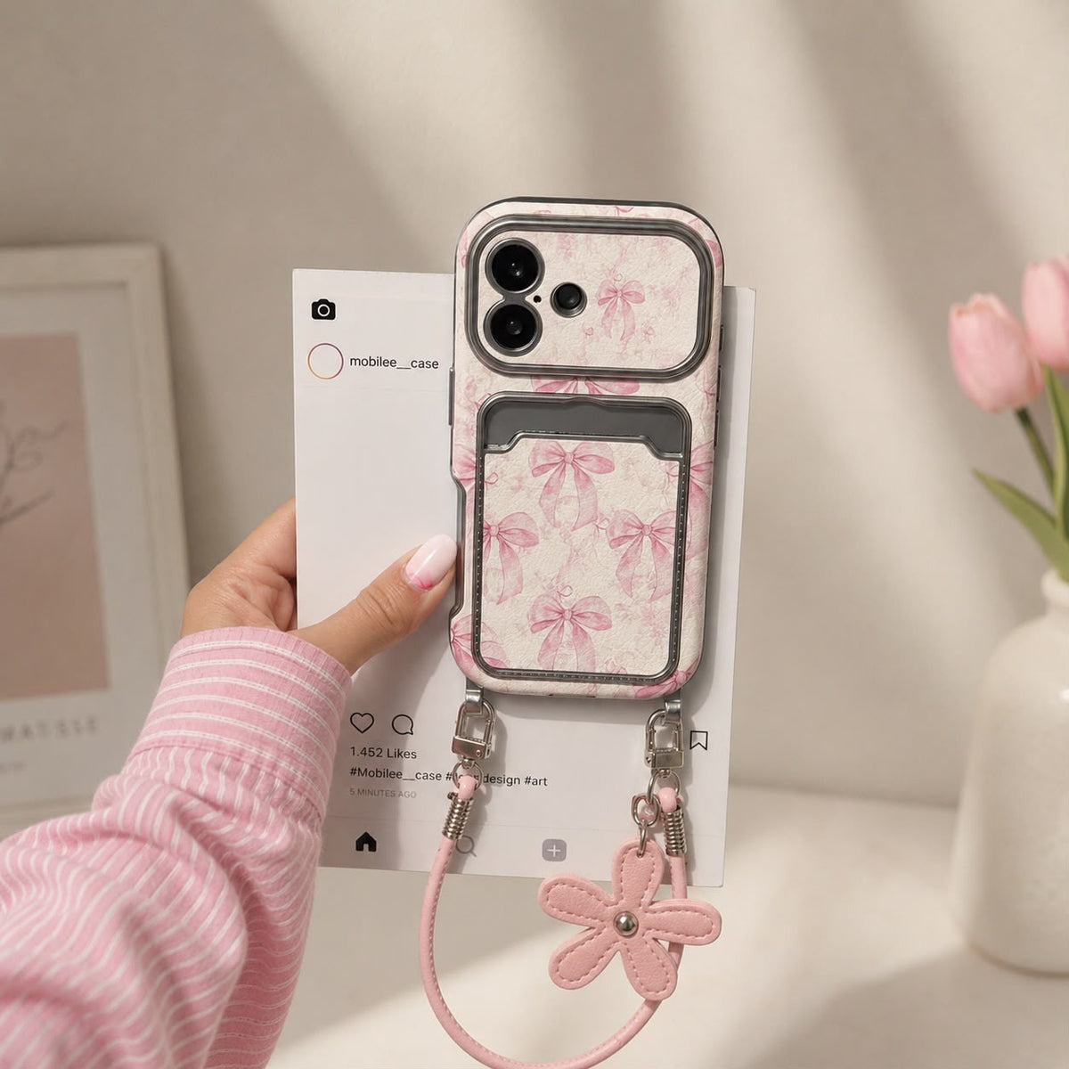 Romantic Pink Ribbon iPhone Case