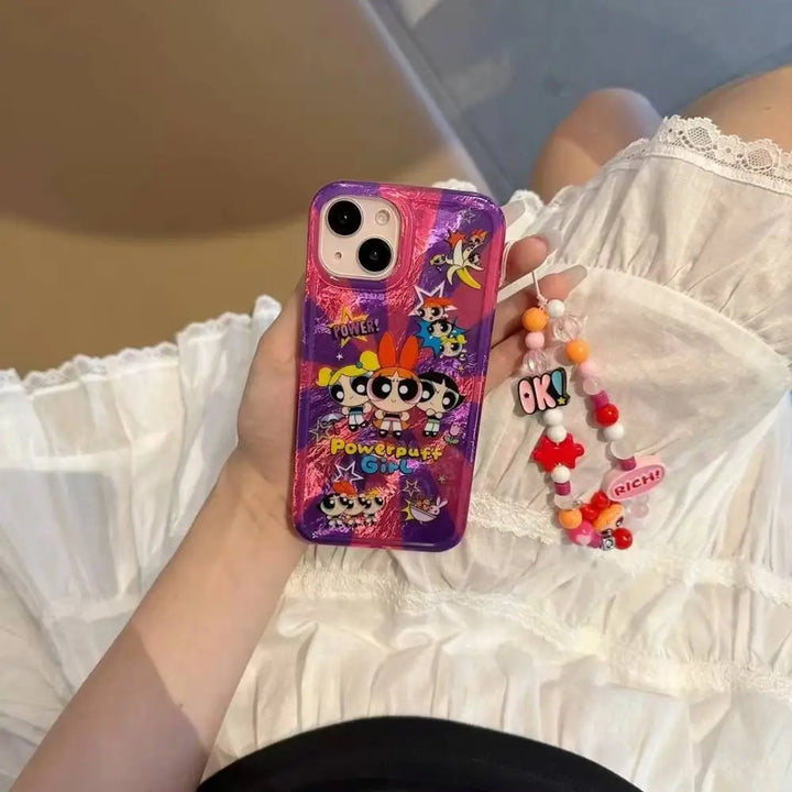 Powerpuff girls 3d wave case with unique charm