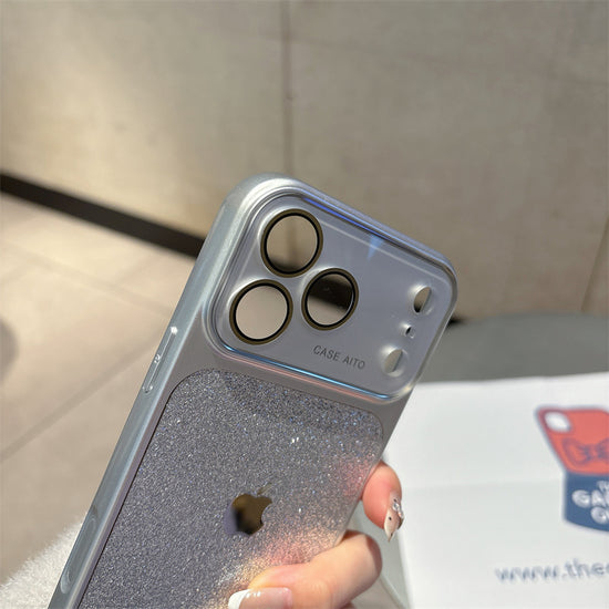 Luxury Silver Glitter iPhone Case – Sparkling Protective Cover with Lens Guard