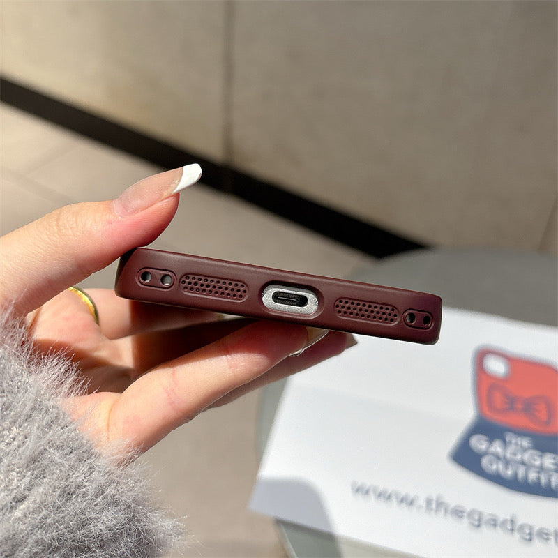 Luxury Wine Red Leopard Print Case for iPhone | Elegant Slim Leather Cover