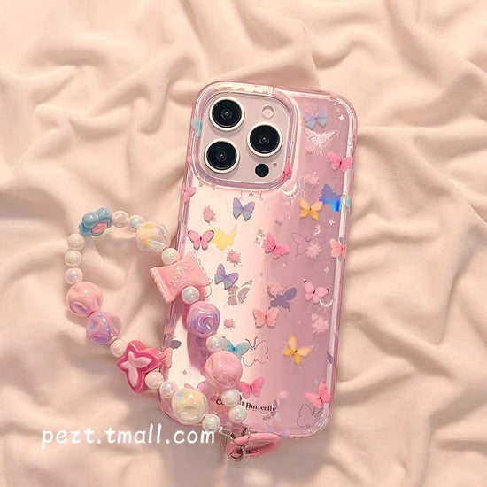Whimsical Butterfly Garden Case with Beaded Heart Charm