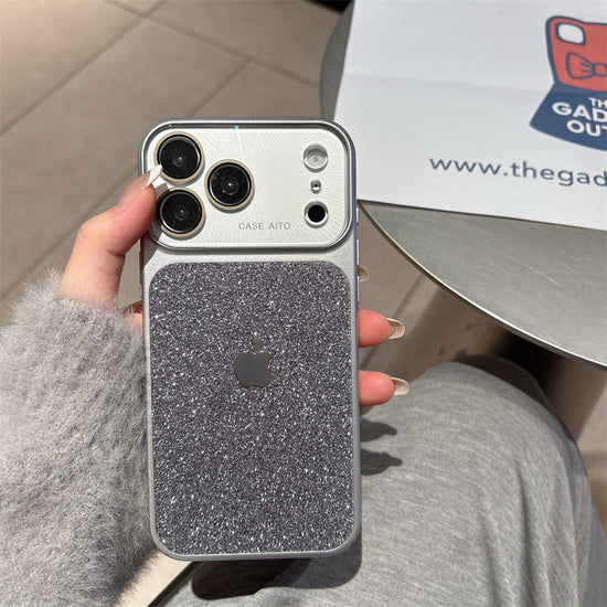 Sleek Silver Sparkle Case – Luxury Glitter Aesthetic iPhone Case