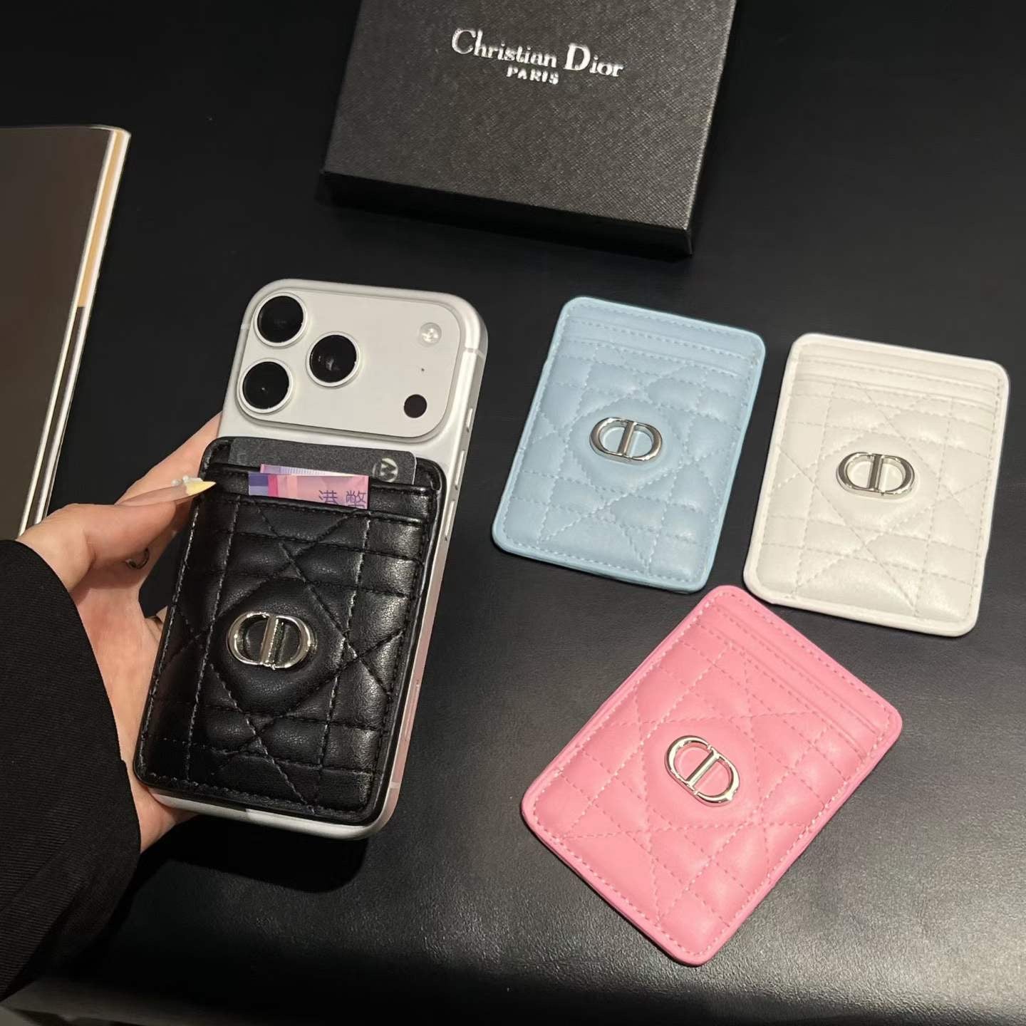 Only available for Pre-Bookings | Luxury MagSafe Wallet – Quilted Leather Card Holder | Slim Magnetic Phone Wallet | Premium iPhone Accessory