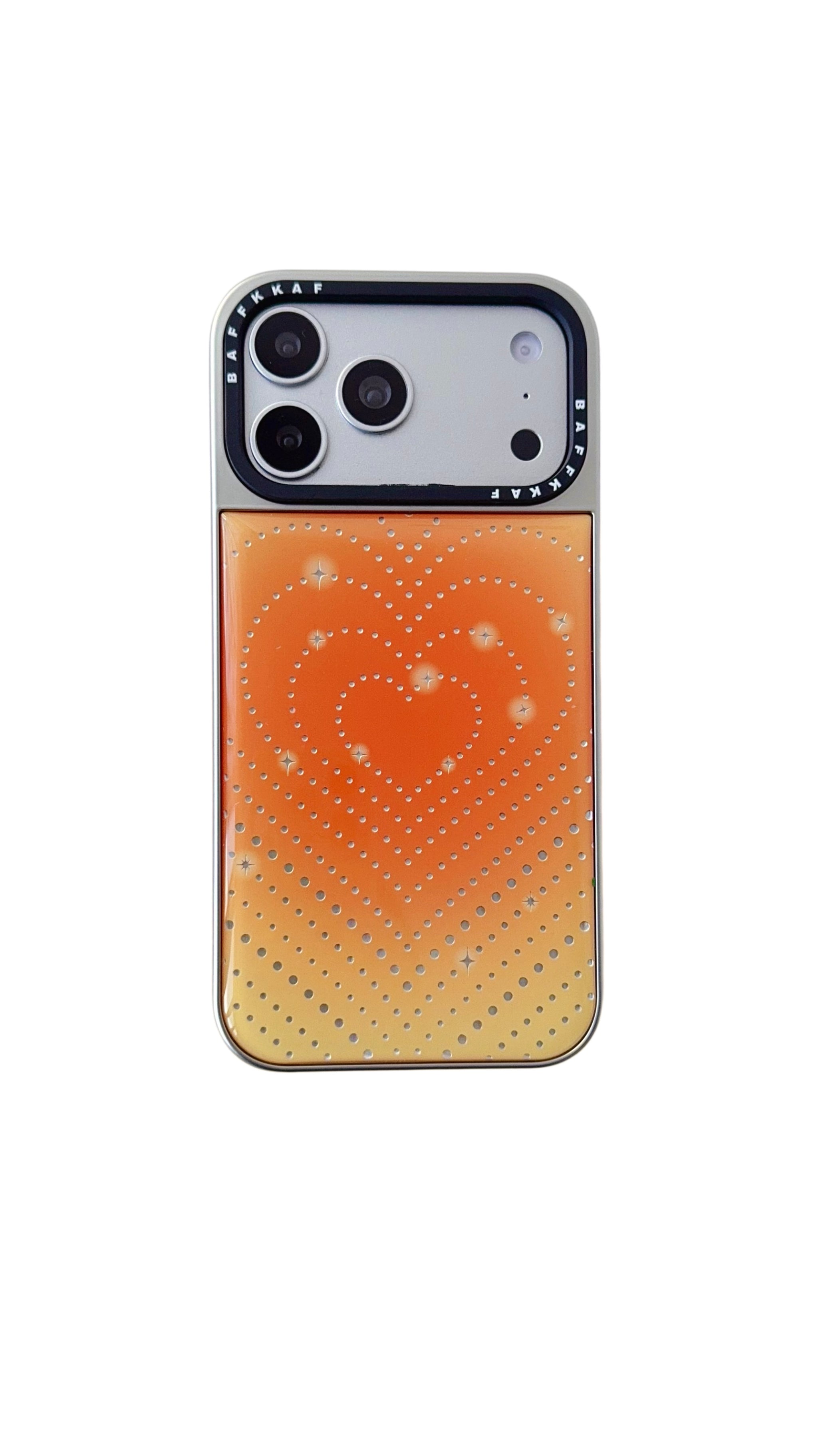 Orange Ombre Heart iPhone Case with Stud Design | Statement Phone Cover
