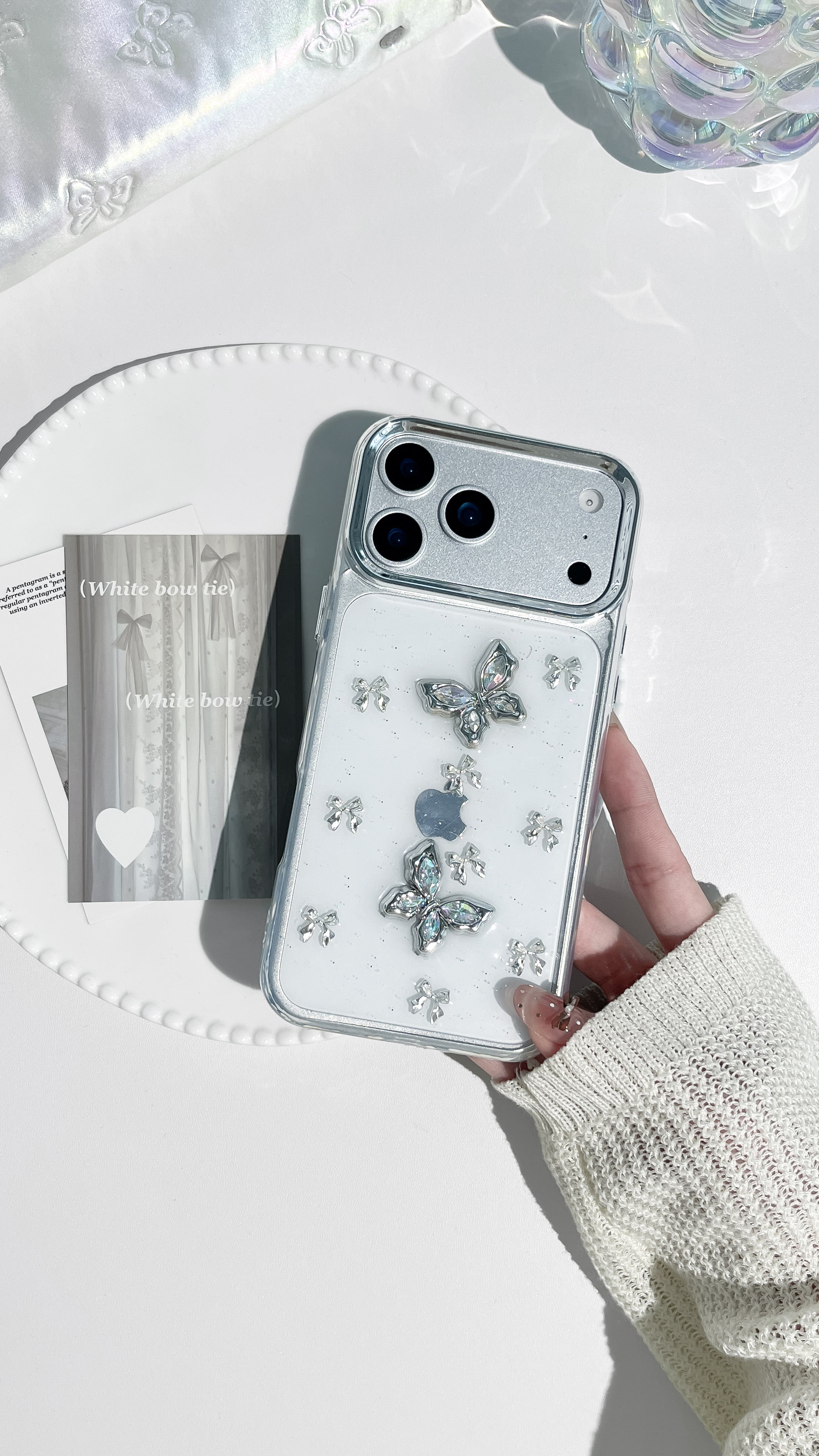 Crystal Butterfly 3D Protective Case – Cute Transparent Cover with Shiny Charms