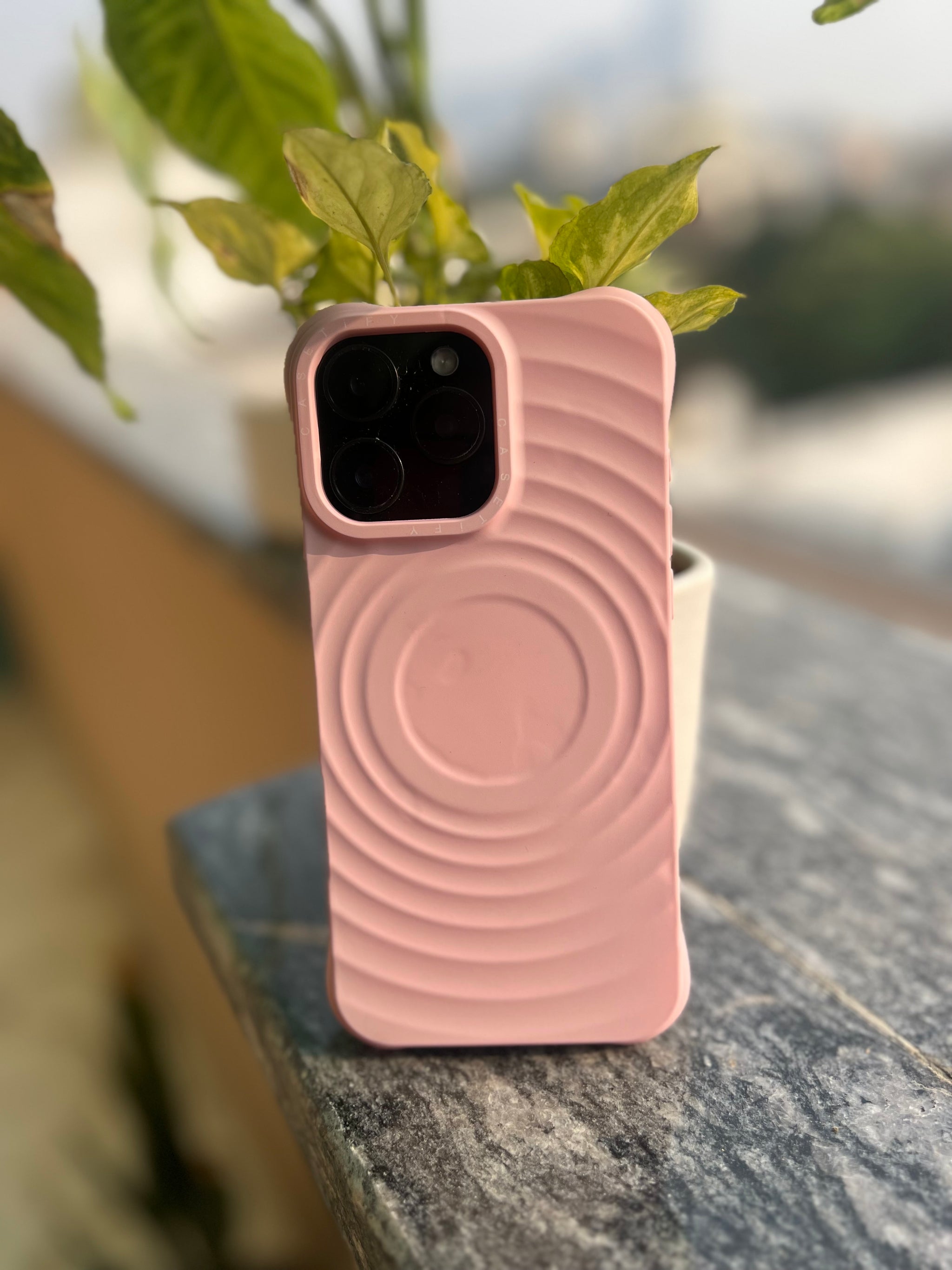 Pink Silicone Phone Case with Mint Grip – Soft, Stylish & Shockproof Cover
