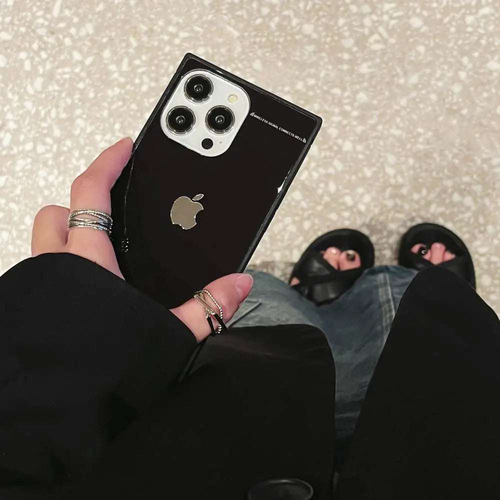 iPhone Lustrous Black Rectangular Shape 3D Case – The Gadget Outfit