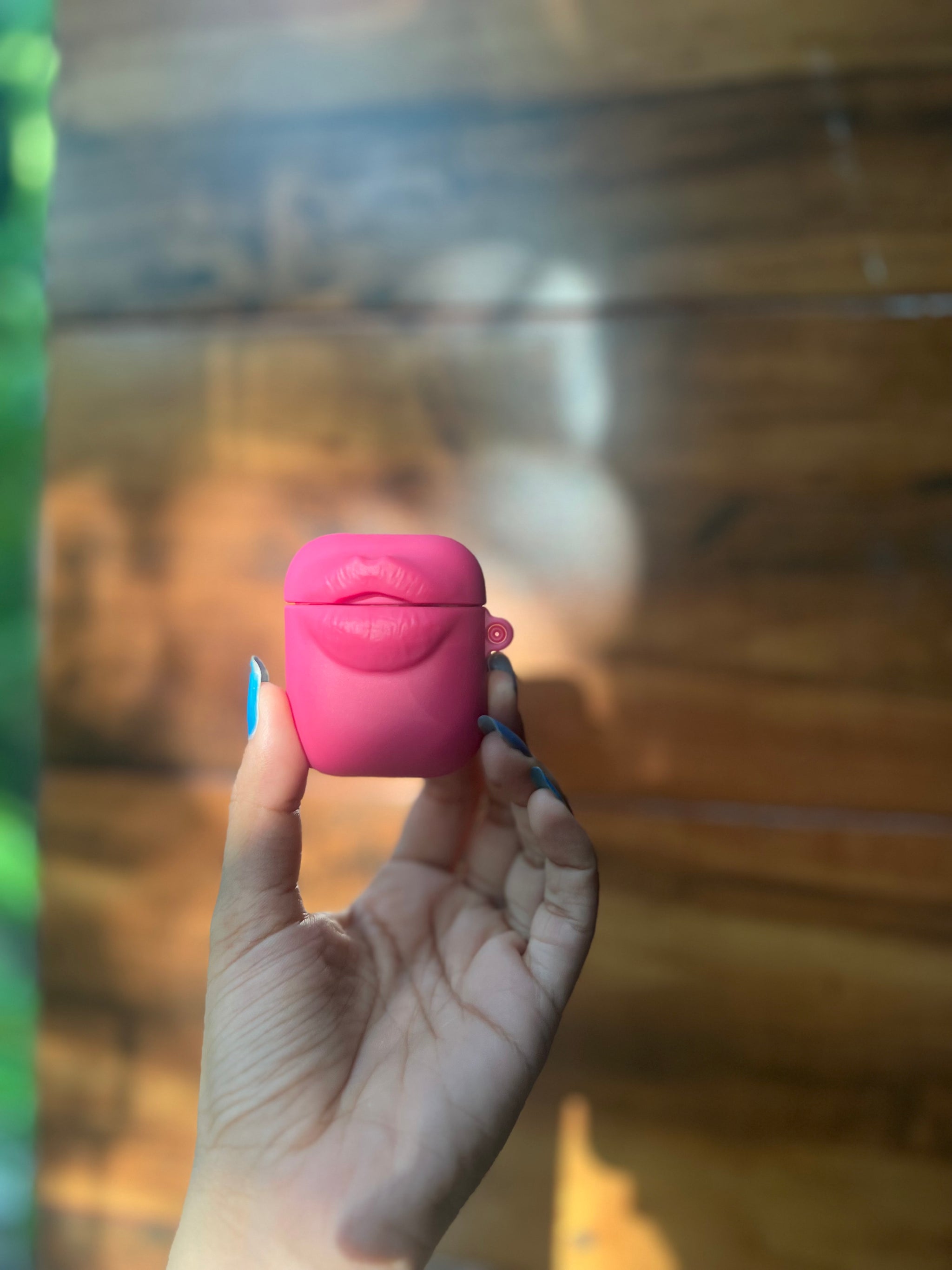 Pink Kiss Lips AirPods Case