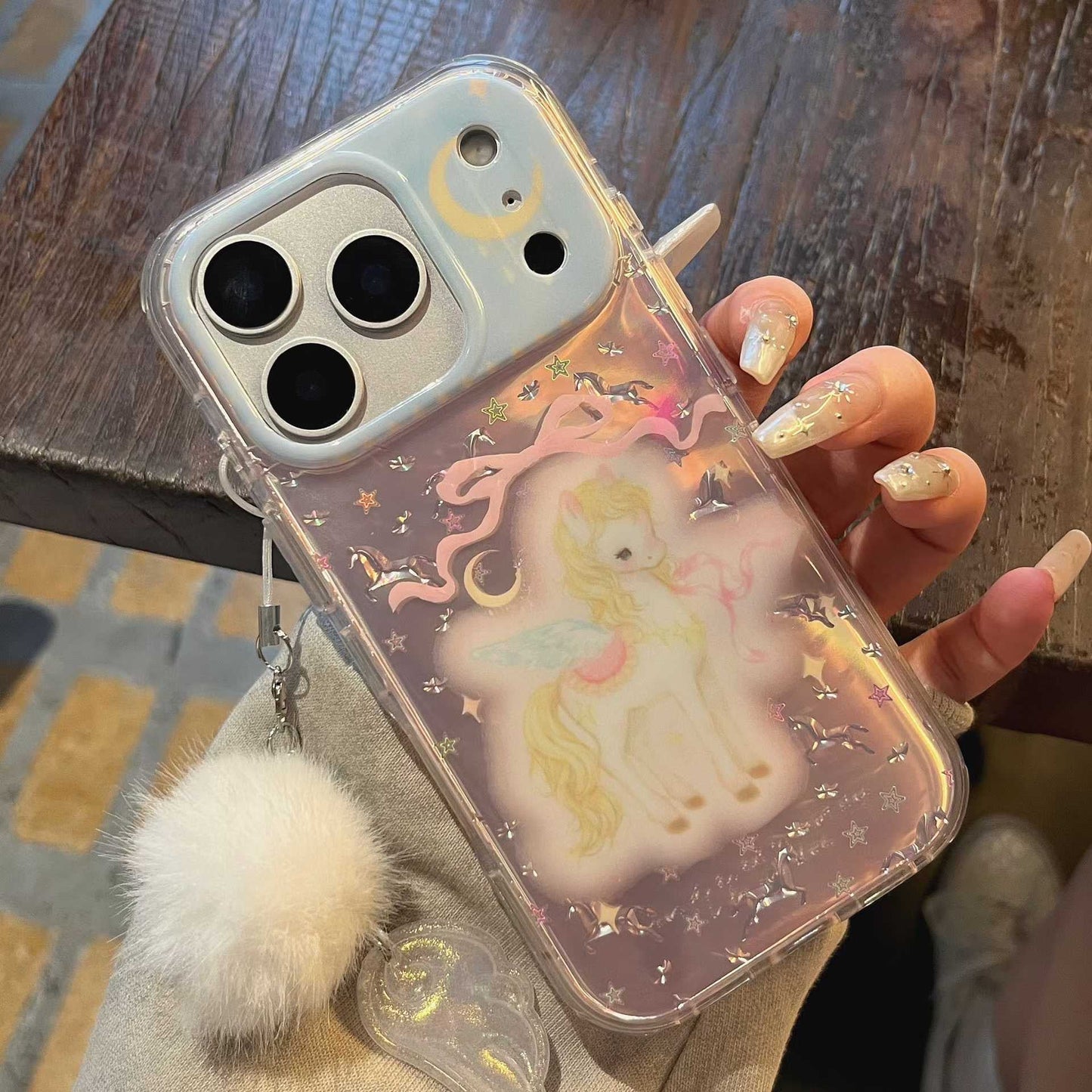 Cute Unicorn iPhone Case with Soft Charm – Clear Protective Cover