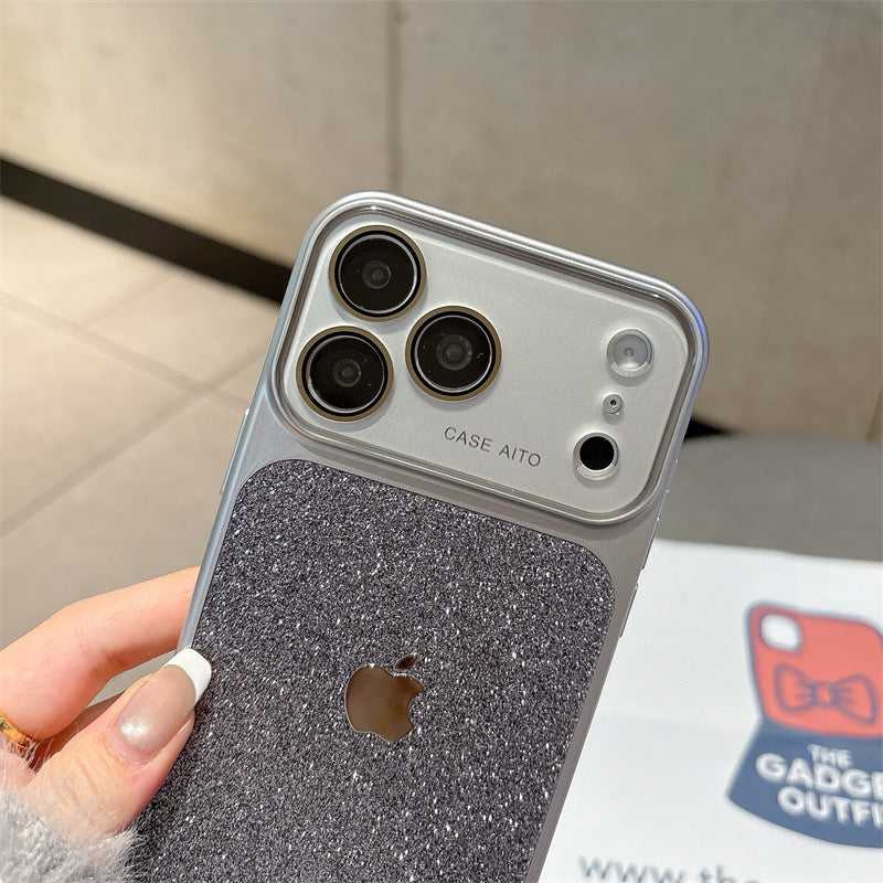Sleek Silver Sparkle Case – Luxury Glitter Aesthetic iPhone Case