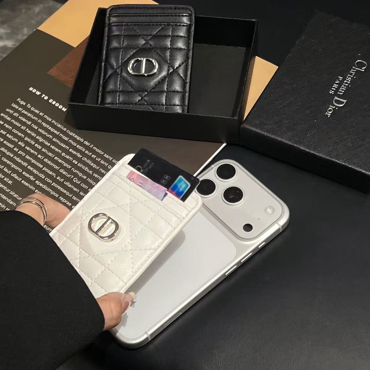 Only available for Pre-Bookings | Luxury MagSafe Wallet – Quilted Leather Card Holder | Slim Magnetic Phone Wallet | Premium iPhone Accessory
