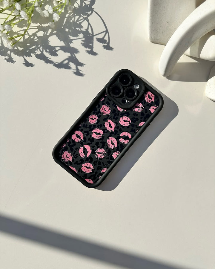 Pink Kiss leapord iPhone Case