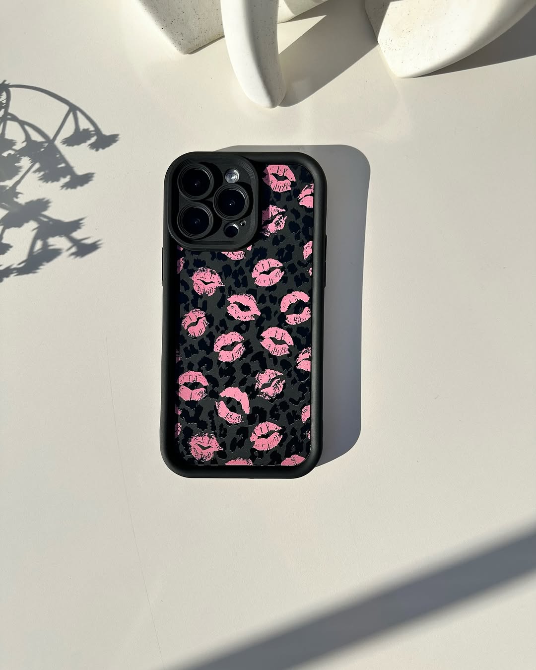 Pink Kiss leapord iPhone Case