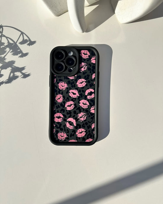 Pink Kiss leapord iPhone Case