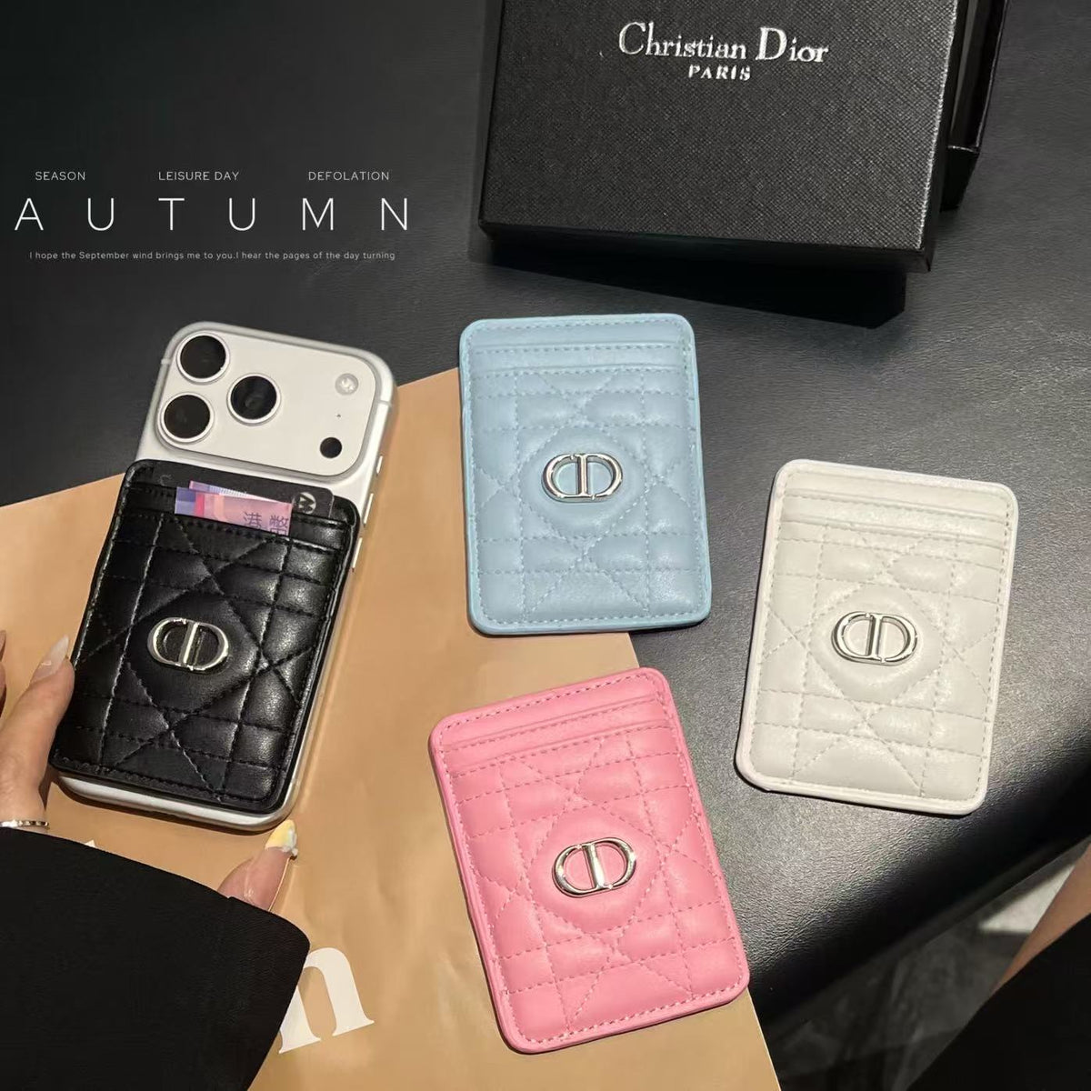 Only available for Pre-Bookings | Luxury MagSafe Wallet – Quilted Leather Card Holder | Slim Magnetic Phone Wallet | Premium iPhone Accessory